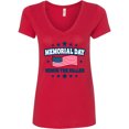 thumbnail image 1 of Inktastic Memorial Day Honor the Fallen with American Flag Women's V-Neck T-Shirt, 1 of 5