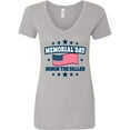 thumbnail image 1 of Inktastic Memorial Day Honor the Fallen with American Flag Women's V-Neck T-Shirt, 1 of 5