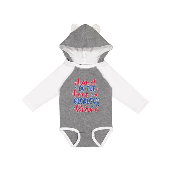 Inktastic Memorial Day Land of The Free Because of The Brave Boys or Girls Long Sleeve Baby Bodysuit