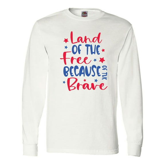 Inktastic Memorial Day Land of The Free Because of The Brave Long Sleeve T-Shirt