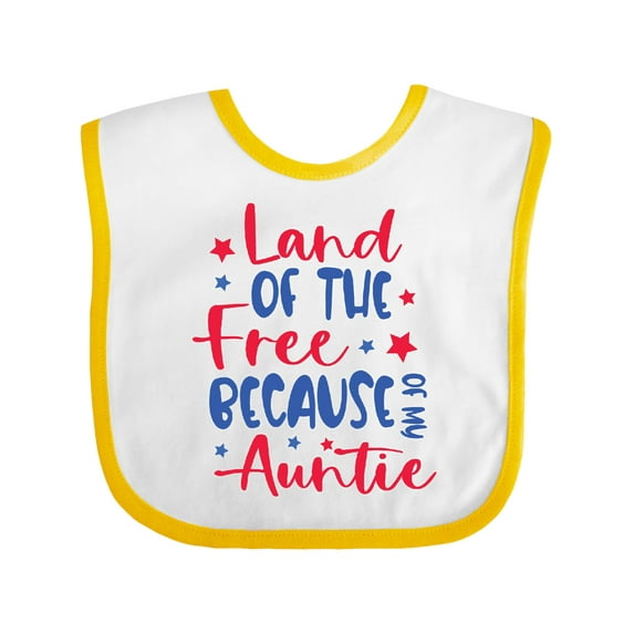 Inktastic Memorial Day Land of the Free Because of My Auntie Boys or Girls Baby Bib