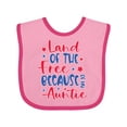 thumbnail image 1 of Inktastic Memorial Day Land of the Free Because of My Auntie Boys or Girls Baby Bib, 1 of 4