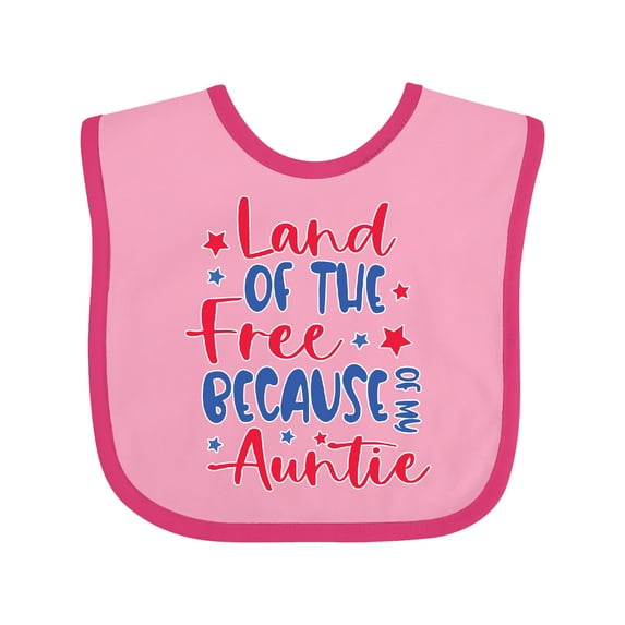 Inktastic Memorial Day Land of the Free Because of My Auntie Boys or Girls Baby Bib
