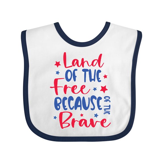Inktastic Memorial Day Land of the Free Because of the Brave Boys or Girls Baby Bib