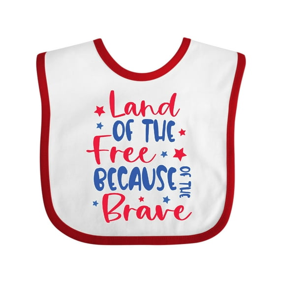 Inktastic Memorial Day Land of the Free Because of the Brave Boys or Girls Baby Bib