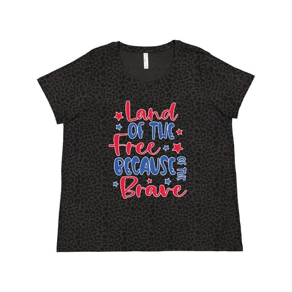Inktastic Memorial Day Land of the Free Because of the Brave Women's Plus Size T-Shirt