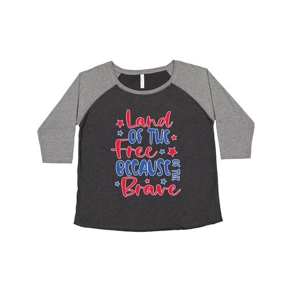Inktastic Memorial Day Land of the Free Because of the Brave Women's Plus Size T-Shirt