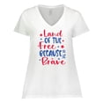 thumbnail image 1 of Inktastic Memorial Day Land of the Free Because of the Brave Women's Plus Size V-Neck T-Shirt, 1 of 5