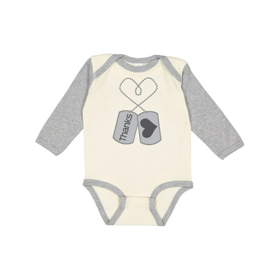 Inktastic Memorial Day Military Tags Boys or Girls Long Sleeve Baby Bodysuit