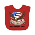 thumbnail image 1 of Inktastic Memorial Day- Never Forget Our Heroes- Bald Eagle Boys or Girls Baby Bib, 1 of 4