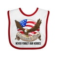 thumbnail image 1 of Inktastic Memorial Day- Never Forget Our Heroes- Bald Eagle Boys or Girls Baby Bib, 1 of 4