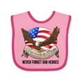 thumbnail image 1 of Inktastic Memorial Day- Never Forget Our Heroes- Bald Eagle Boys or Girls Baby Bib, 1 of 4