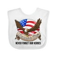 thumbnail image 1 of Inktastic Memorial Day- Never Forget Our Heroes- Bald Eagle Boys or Girls Baby Bib, 1 of 4