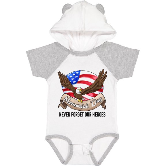 Inktastic Memorial Day- Never Forget Our Heroes- Bald Eagle Boys or Girls Baby Bodysuit