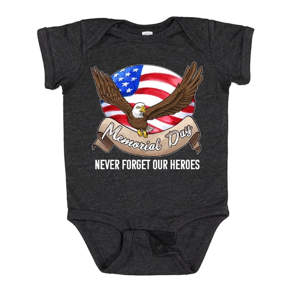 Inktastic Memorial Day- Never Forget Our Heroes- Bald Eagle Boys or Girls Baby Bodysuit