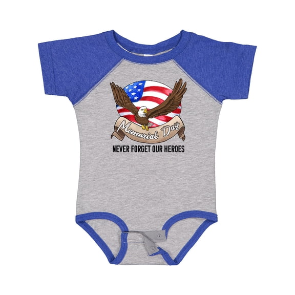 Inktastic Memorial Day- Never Forget Our Heroes- Bald Eagle Boys or Girls Baby Bodysuit