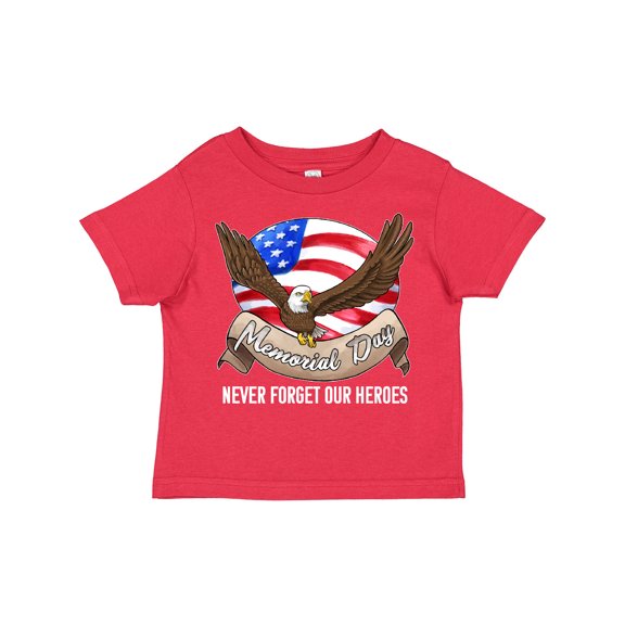 Inktastic Memorial Day- Never Forget Our Heroes- Bald Eagle Boys or Girls Toddler T-Shirt