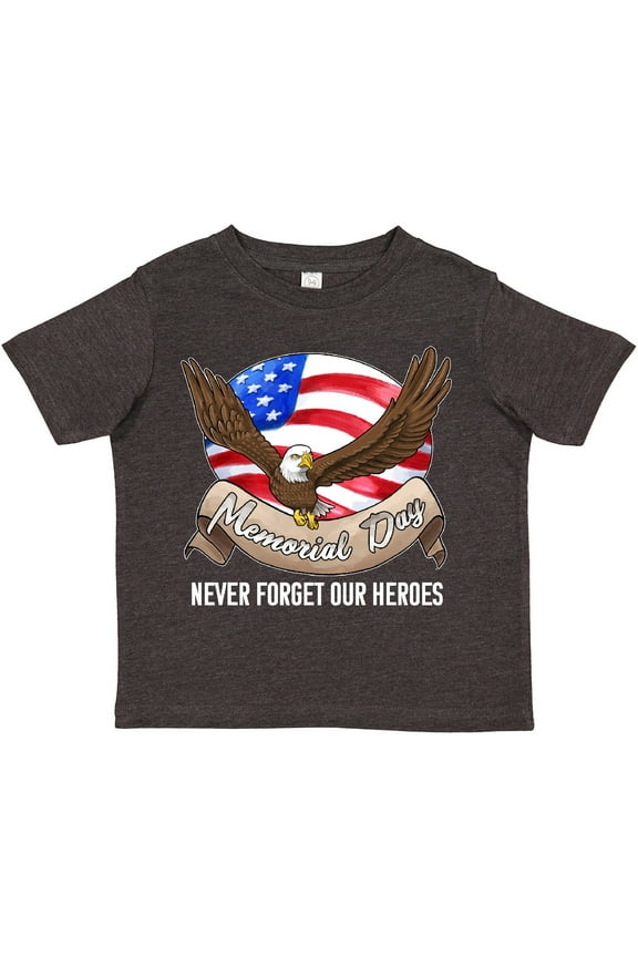 Memorial Day- Never Forget Our Heroes- Bald Eagle Boys or Girls Toddler T-Shirt