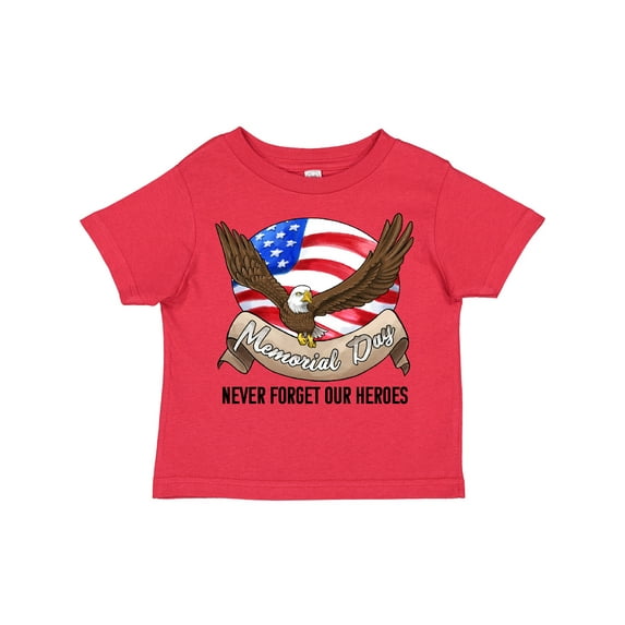 Inktastic Memorial Day- Never Forget Our Heroes- Bald Eagle Boys or Girls Toddler T-Shirt