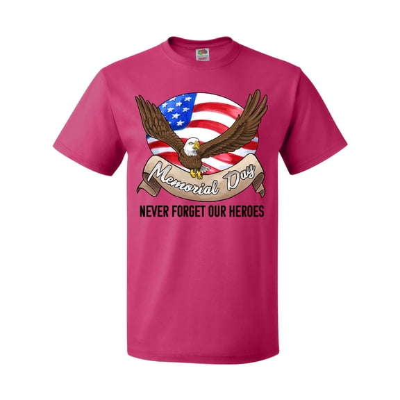 Inktastic Memorial Day Never Forget Our Heroes Bald Eagle T-Shirt
