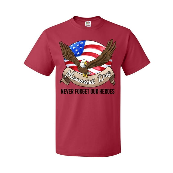 Inktastic Memorial Day Never Forget Our Heroes Bald Eagle T-Shirt