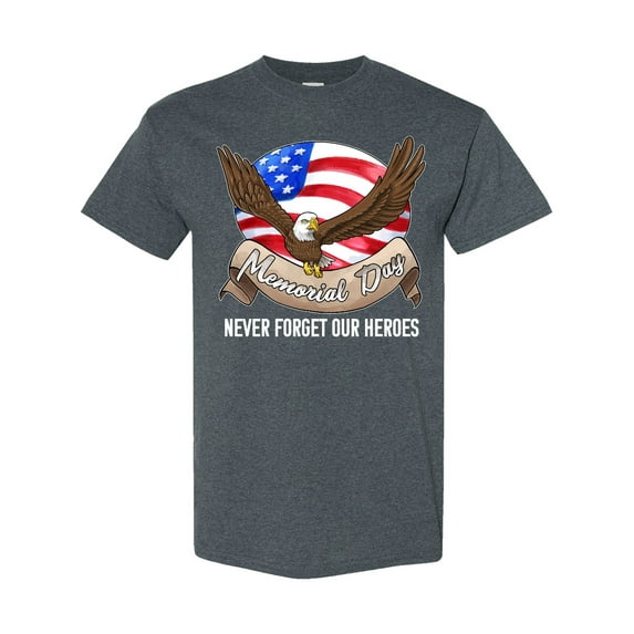 Inktastic Memorial Day Never Forget Our Heroes Bald Eagle T-Shirt