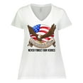 thumbnail image 1 of Inktastic Memorial Day- Never Forget Our Heroes- Bald Eagle Women's Plus Size V-Neck T-Shirt, 1 of 5