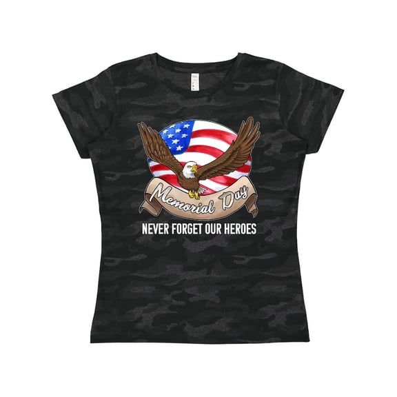 Inktastic Memorial Day- Never Forget Our Heroes- Bald Eagle Women's T-Shirt