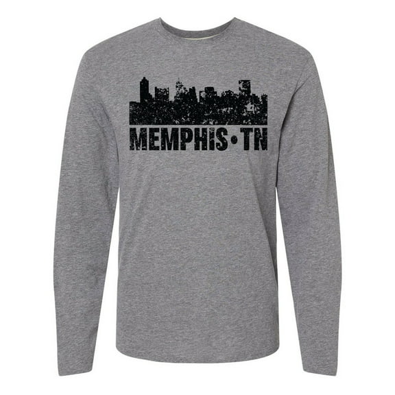 Inktastic Memphis City Skyline with Grunge Long Sleeve T-Shirt