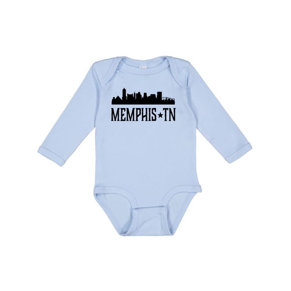 Inktastic Memphis Tennessee City Skyline Boys or Girls Long Sleeve Baby Bodysuit