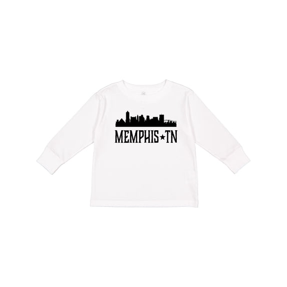 Inktastic Memphis Tennessee City Skyline Boys or Girls Long Sleeve Toddler T-Shirt