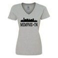 thumbnail image 1 of Inktastic Memphis Tennessee City Skyline Women's V-Neck T-Shirt, 1 of 5