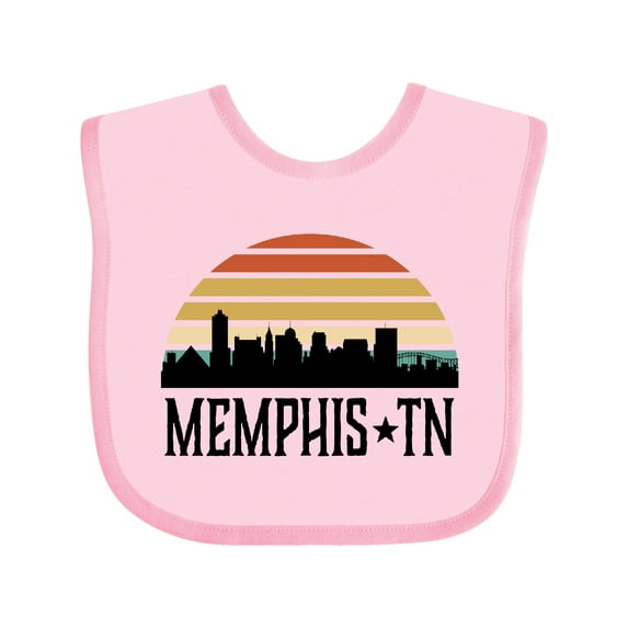 Inktastic Memphis Tennessee Skyline Retro Sunset Boys or Girls Baby Bib