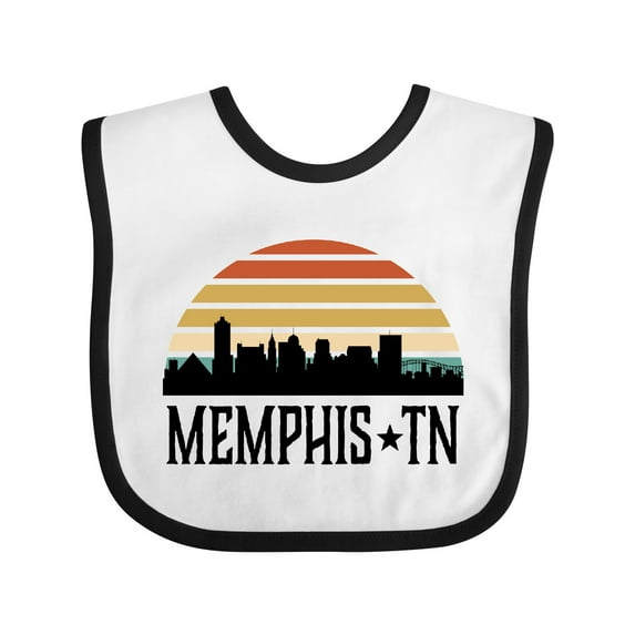 Inktastic Memphis Tennessee Skyline Retro Sunset Boys or Girls Baby Bib