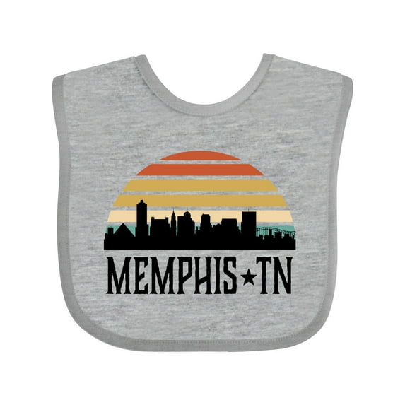 Inktastic Memphis Tennessee Skyline Retro Sunset Boys or Girls Baby Bib