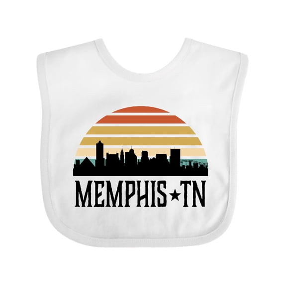 Inktastic Memphis Tennessee Skyline Retro Sunset Boys or Girls Baby Bib