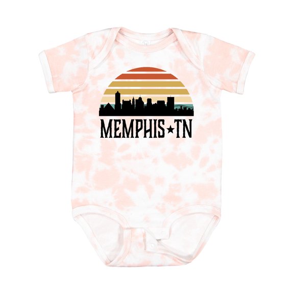 Inktastic Memphis Tennessee Skyline Retro Sunset Boys or Girls Baby Bodysuit