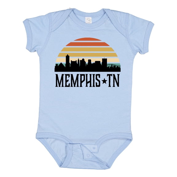 Inktastic Memphis Tennessee Skyline Retro Sunset Boys or Girls Baby Bodysuit