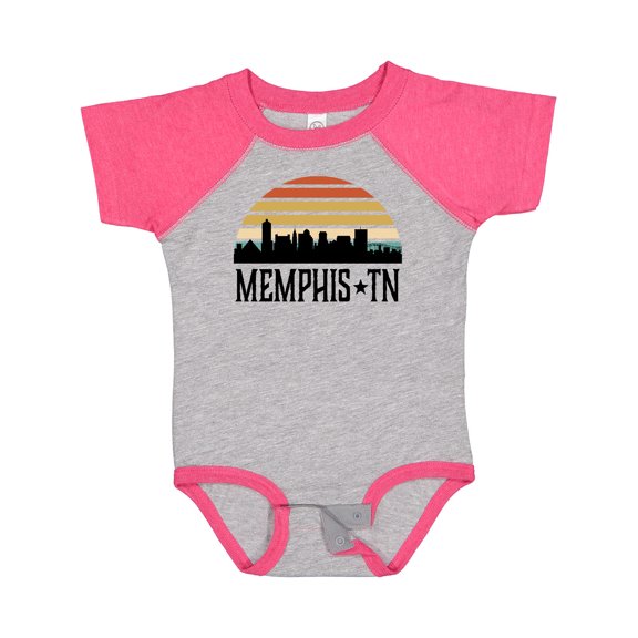 Inktastic Memphis Tennessee Skyline Retro Sunset Boys or Girls Baby Bodysuit