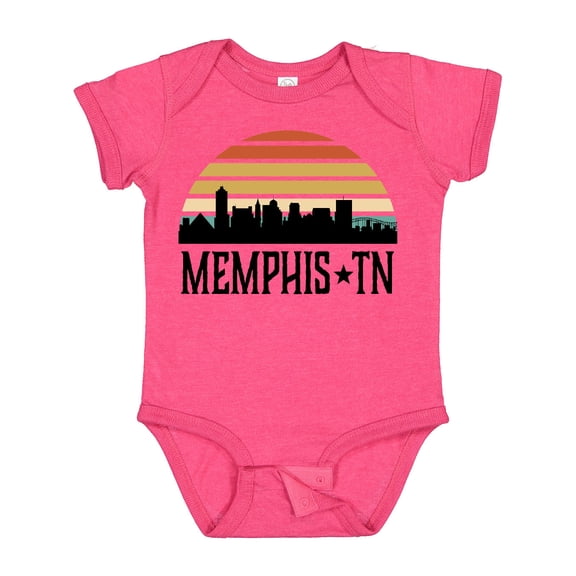 Inktastic Memphis Tennessee Skyline Retro Sunset Boys or Girls Baby Bodysuit
