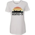 thumbnail image 1 of Inktastic Memphis Tennessee Skyline Retro Sunset Women's T-Shirt, 1 of 5