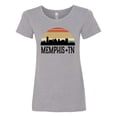 thumbnail image 1 of Inktastic Memphis Tennessee Skyline Retro Sunset Women's T-Shirt, 1 of 5