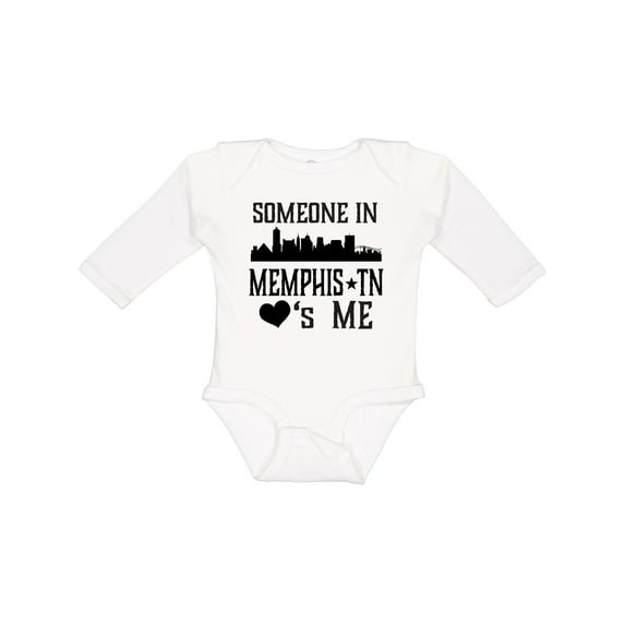 Inktastic Memphis Tennessee Someone Loves Me Skyline Boys or Girls Long Sleeve Baby Bodysuit