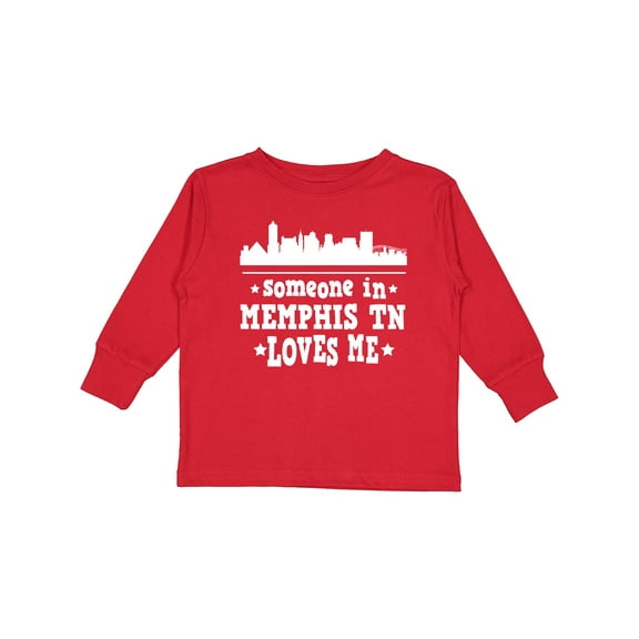 Inktastic Memphis Tennessee Someone Loves Me Skyline Boys or Girls Long Sleeve Toddler T-Shirt