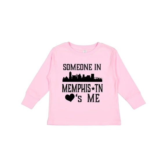 Inktastic Memphis Tennessee Someone Loves Me Skyline Boys or Girls Long Sleeve Toddler T-Shirt