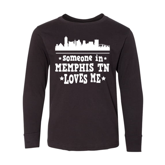 Inktastic Memphis Tennessee Someone Loves Me Skyline Long Sleeve Youth T-Shirt