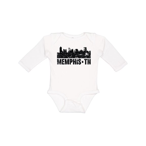 Inktastic Memphis city Skyline with Grunge Boys or Girls Long Sleeve Baby Bodysuit