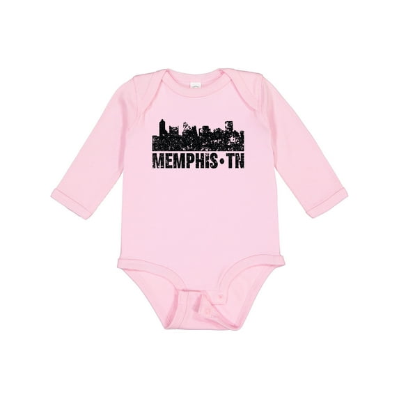 Inktastic Memphis city Skyline with Grunge Boys or Girls Long Sleeve Baby Bodysuit