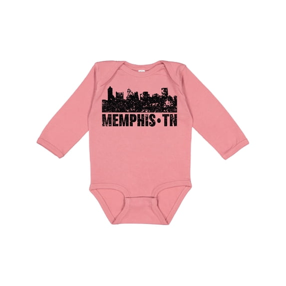 Inktastic Memphis city Skyline with Grunge Boys or Girls Long Sleeve Baby Bodysuit