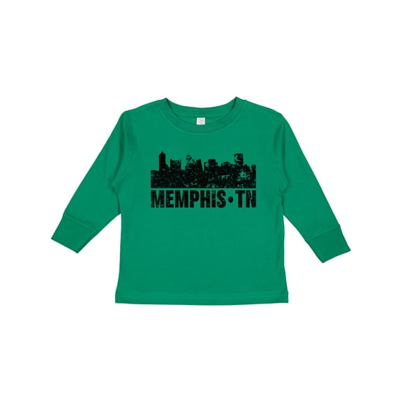 Inktastic Memphis city Skyline with Grunge Boys or Girls Long Sleeve Toddler T-Shirt